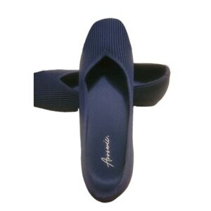 Women's Arromic Flats Shoes Round Toe Knit Ballet Flats Shoes, Blue, Size 7